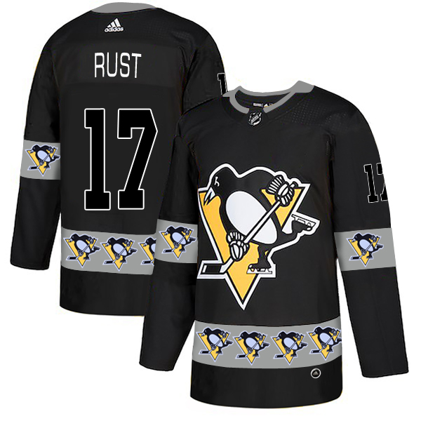 2019 Men Pittsburgh Penguins #17 Rust black Adidas NHL jerseys